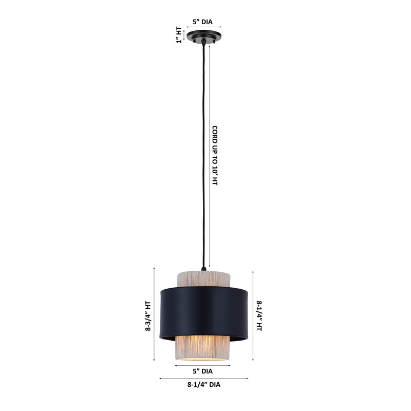 Mesa – 1 Light 8" Cord Hung Pendant