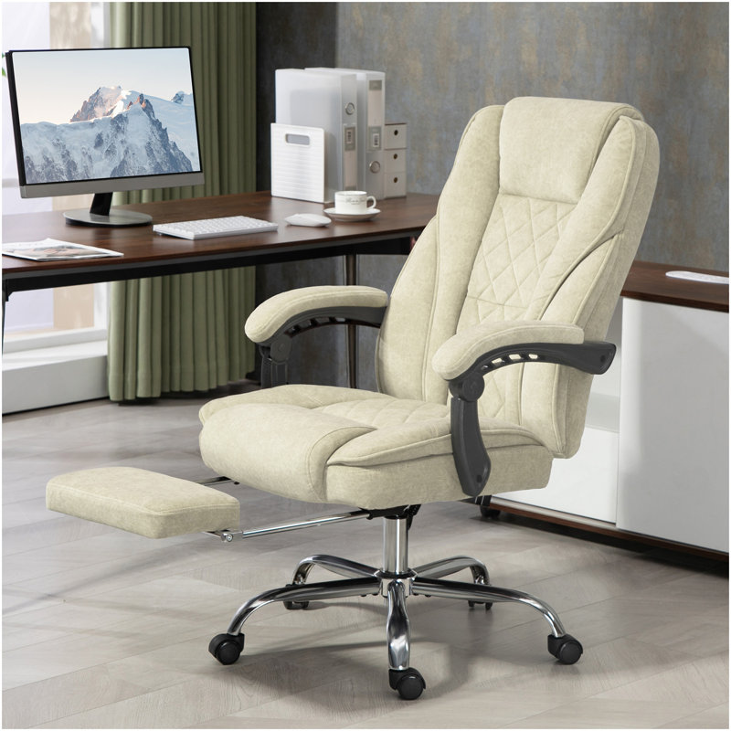 Fauteuil de bureau avec repose-pieds Vinsetto Massage, Beige