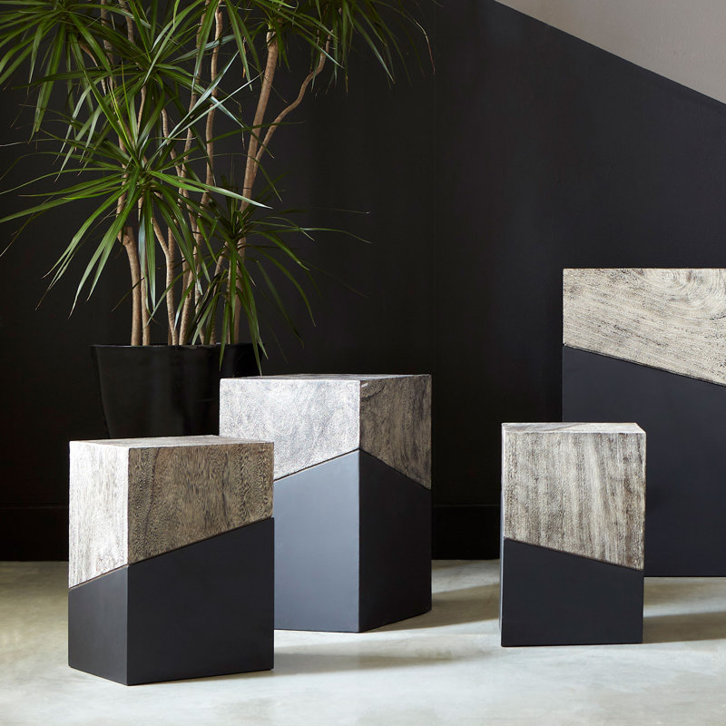 Geometry Accent Stool, Gray
