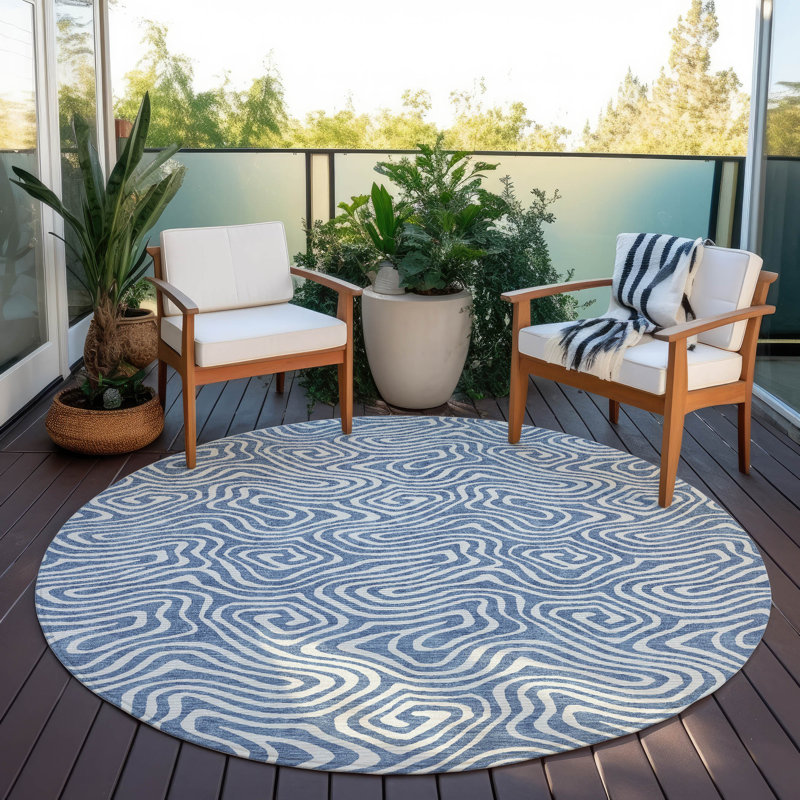  Machine Washable Indoor/Outdoor Chayden ACN1030 Rug, Round 8'