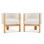 Ensemble de 2 chaises de salle à manger rembourrées, structure en bois d'hévéa naturel et tissu blanc bouclé, fauteuils modernes pour la salle à manger et le salon, capacité de 225 lb