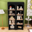 Ensemble de 2 bibliothèques modernes autoportantes à 5 niveaux de H 71,6 po x l 39,1 po avec tablettes réglables et conception anti-basculement-357773425