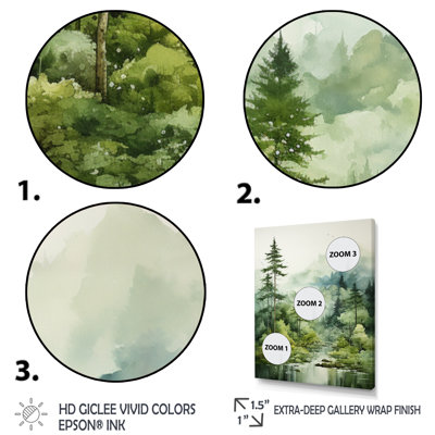 Forêt, énigmatique, forêt, art mural