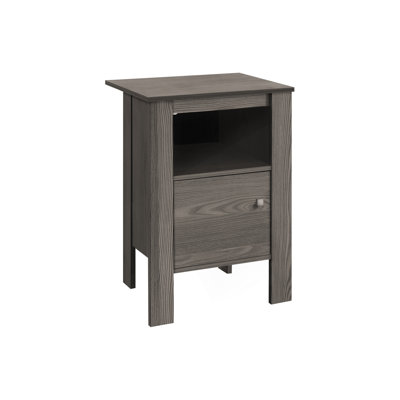 Nightstand With Open Shelf And Cabinet Storage