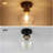 Modern Semi Flush Mount Ceiling Light With Clear Glass Shade
