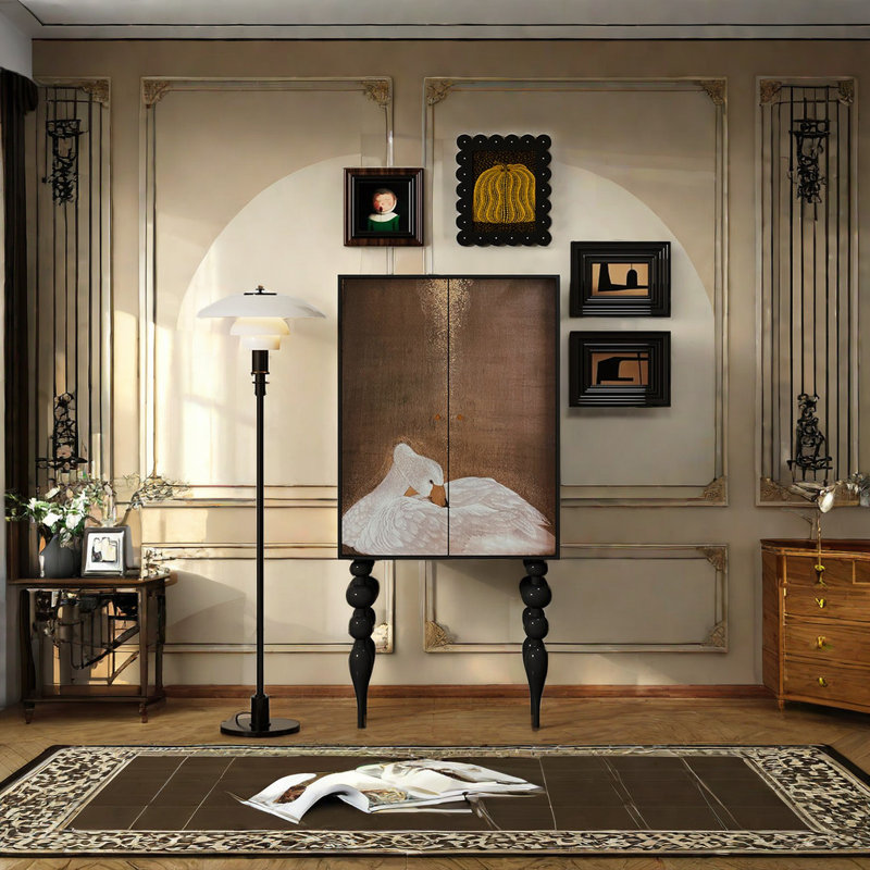 Armoire d'appoint en bois massif Retro Simple Home