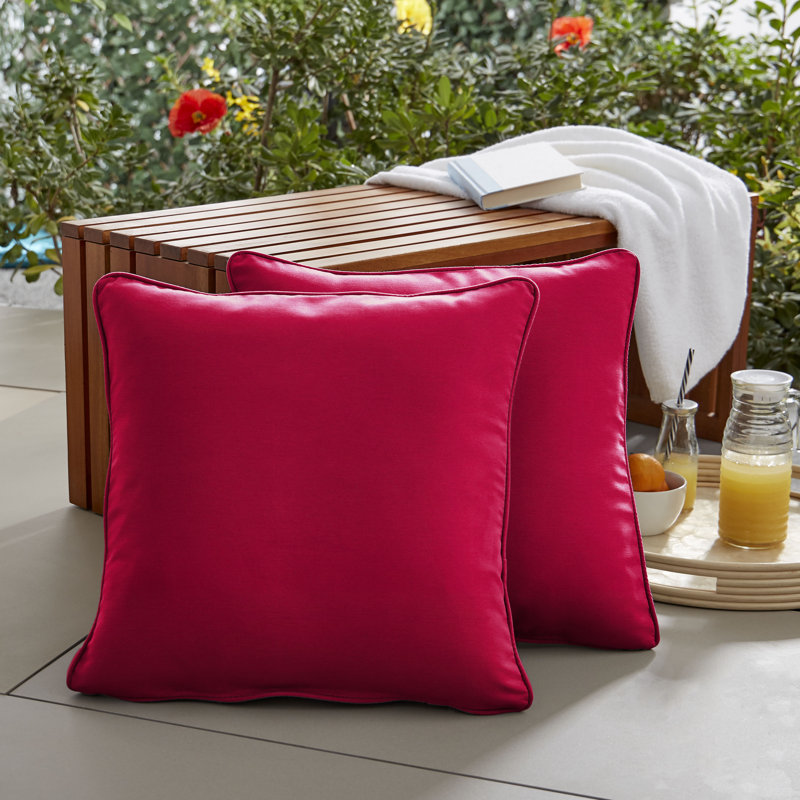 Selene Outdoor Reversible Throw Pillow, 20" H x 20" W , Crimson