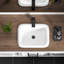 KARAMAG - Petit lavabo encastré rectangulaire semi-encastré de 19 po avec trop-plein pour salle de bain Compacct, blanc