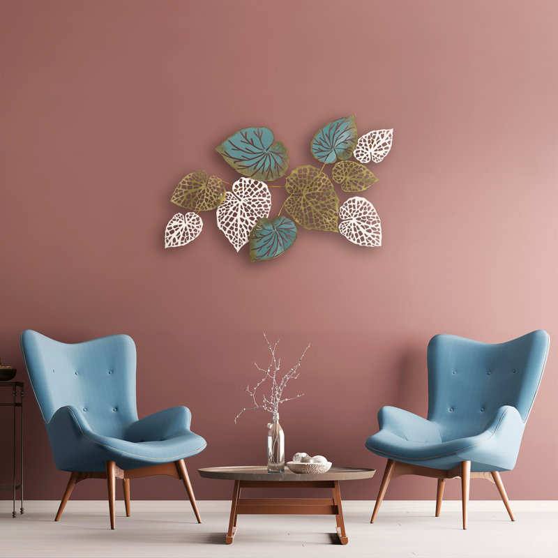 Handmade Decorative Metal Wall Accessory, 49.2 x 24.4 x 1.6 inches | 100% Metal, Unique Hand-Painted Design | Perfect for Living Room or Office Decor, Adds Style and Character to Any Space