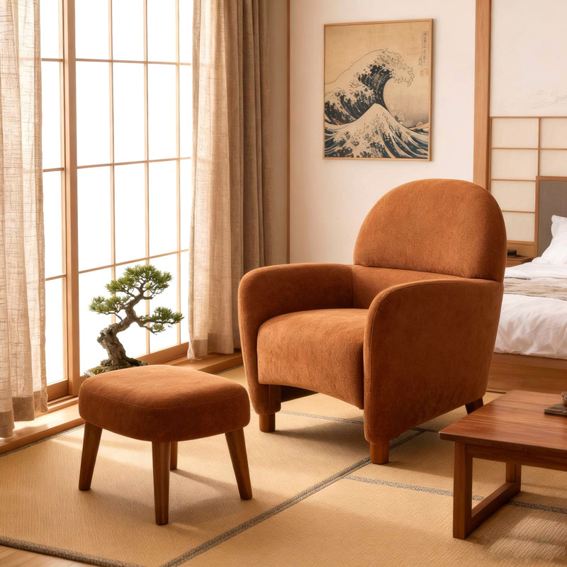 Fauteuil moderne avec repose-pieds et repose-pieds - fauteuil de loisirs rembourré, fauteuil d'angle de lecture pour petit espace