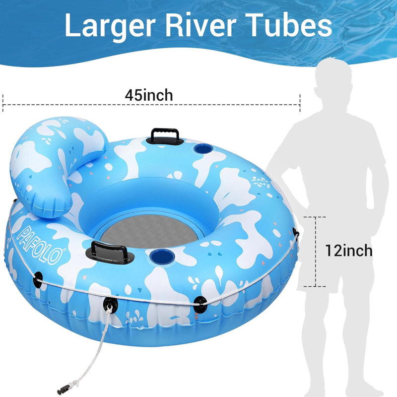 River Tubes For Floating Heavy Duty, Pool Float Adult,  Inflatable Float Tube For Beach Lake Rafting, River Floats With Mesh Bottom