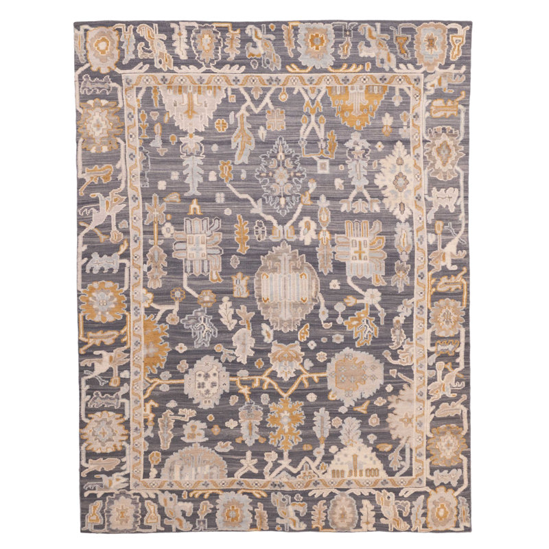 Tapis gris Finus Oushak 7 pi 10 po x 10 pi 3 po