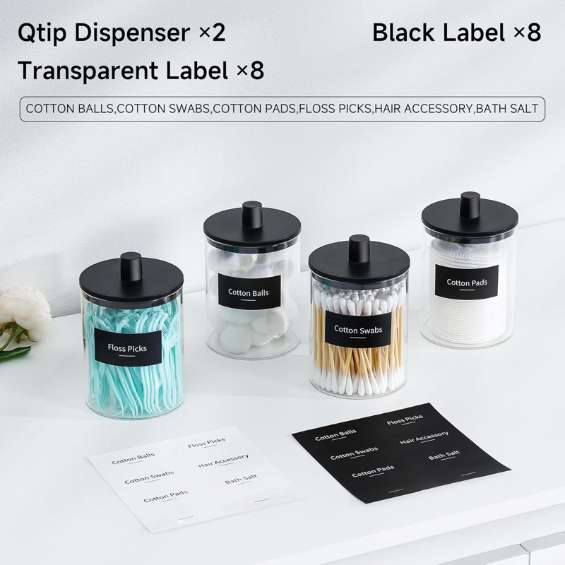 Porte-distributeur - Pot d'apothicaire transparent 10 oz