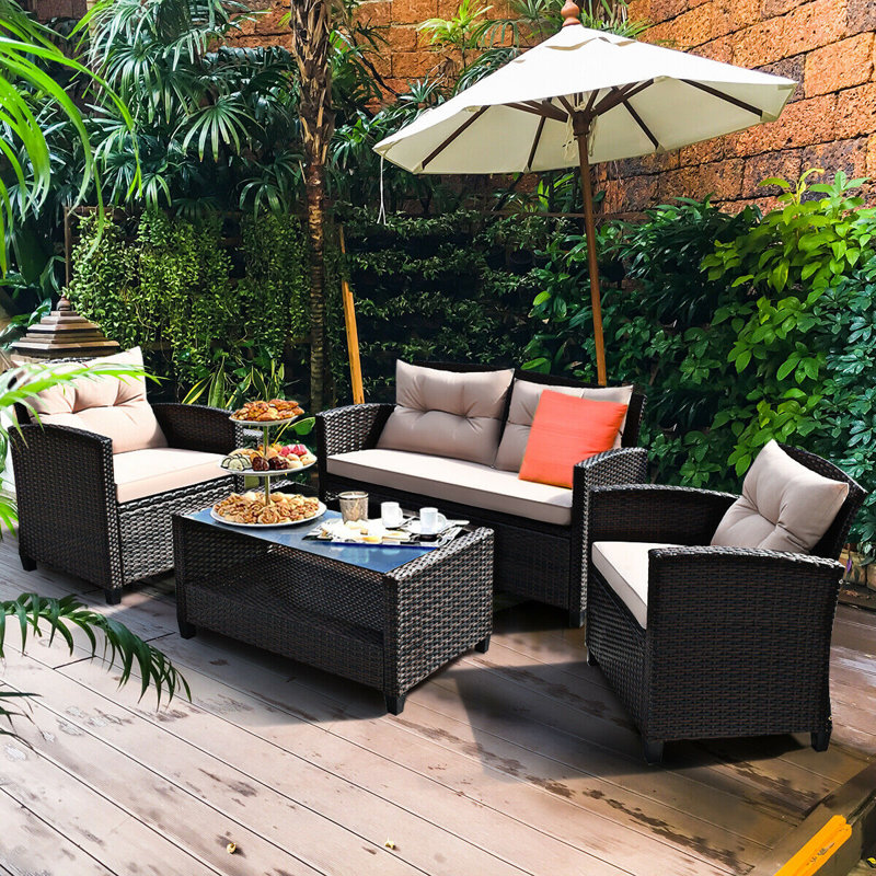 Foxcroft 4 - Person Patio Conversation Sets with Cushions