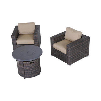 3-Piece All-Weather Seating Group With Premium Cushions – Assembly  Required