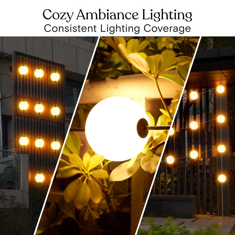 Orb Indoor/Outdoor String Lights With 10 Frosted LED Weatherproof Globe Lights - 30 Ft Plug In Commercial Grade Light Strand