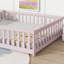 Ensemble de lit de sol moderne Twinkle avec porte, bois d'hévéa et garde-corps de sécurité-115630473-115630469