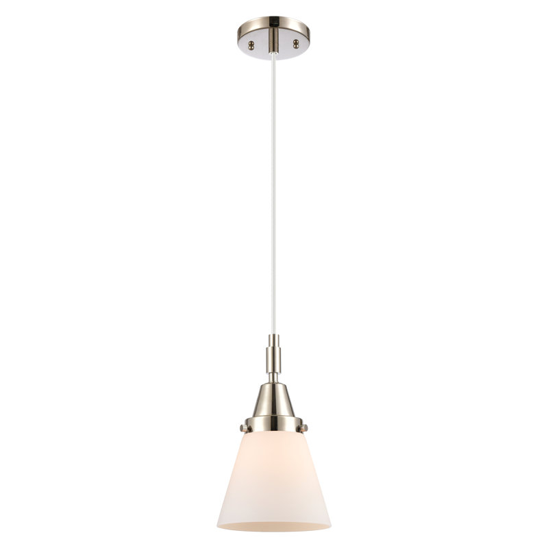 Downtown Urban - Cône Caden - Mini-luminaire suspendu à cordon 1 lumière - Abat-jour, H 129,88 po x l 6,25 po x P 6,25 po