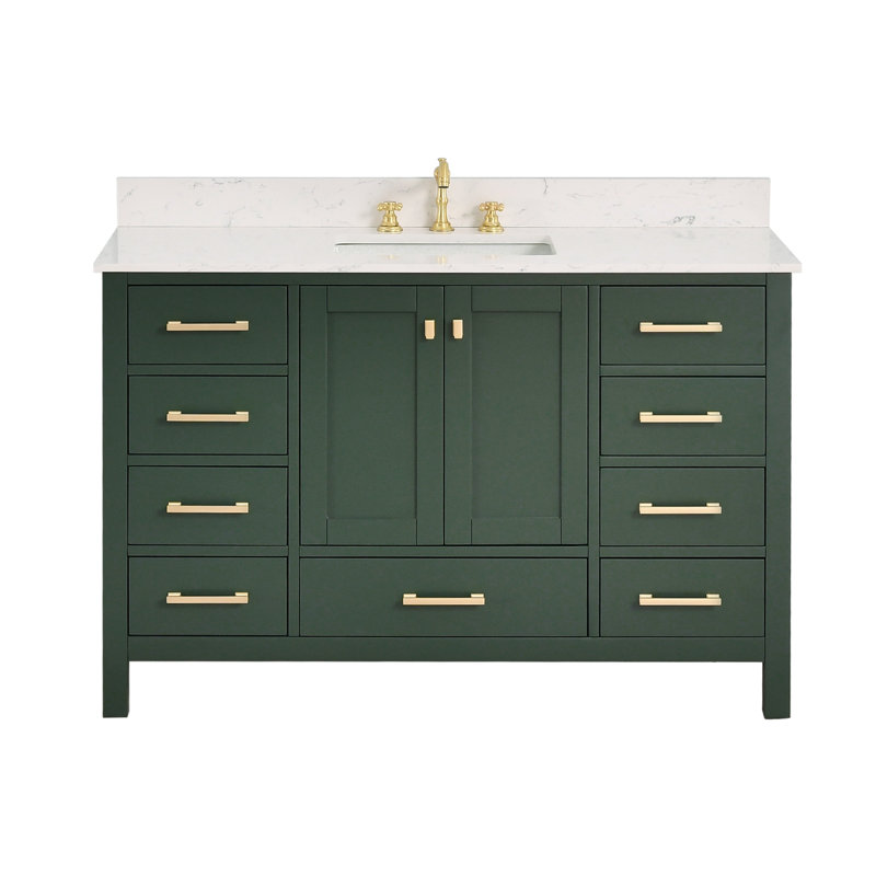 Meuble-lavabo 54 po avec lavabo simple Cholena, Vert