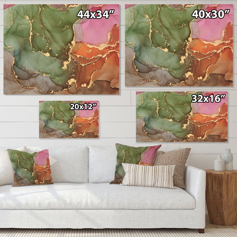 «Mauve et vert», reproduction d'art sur toile, H 24 po x l 32 po x P 1 po, Toile tendue