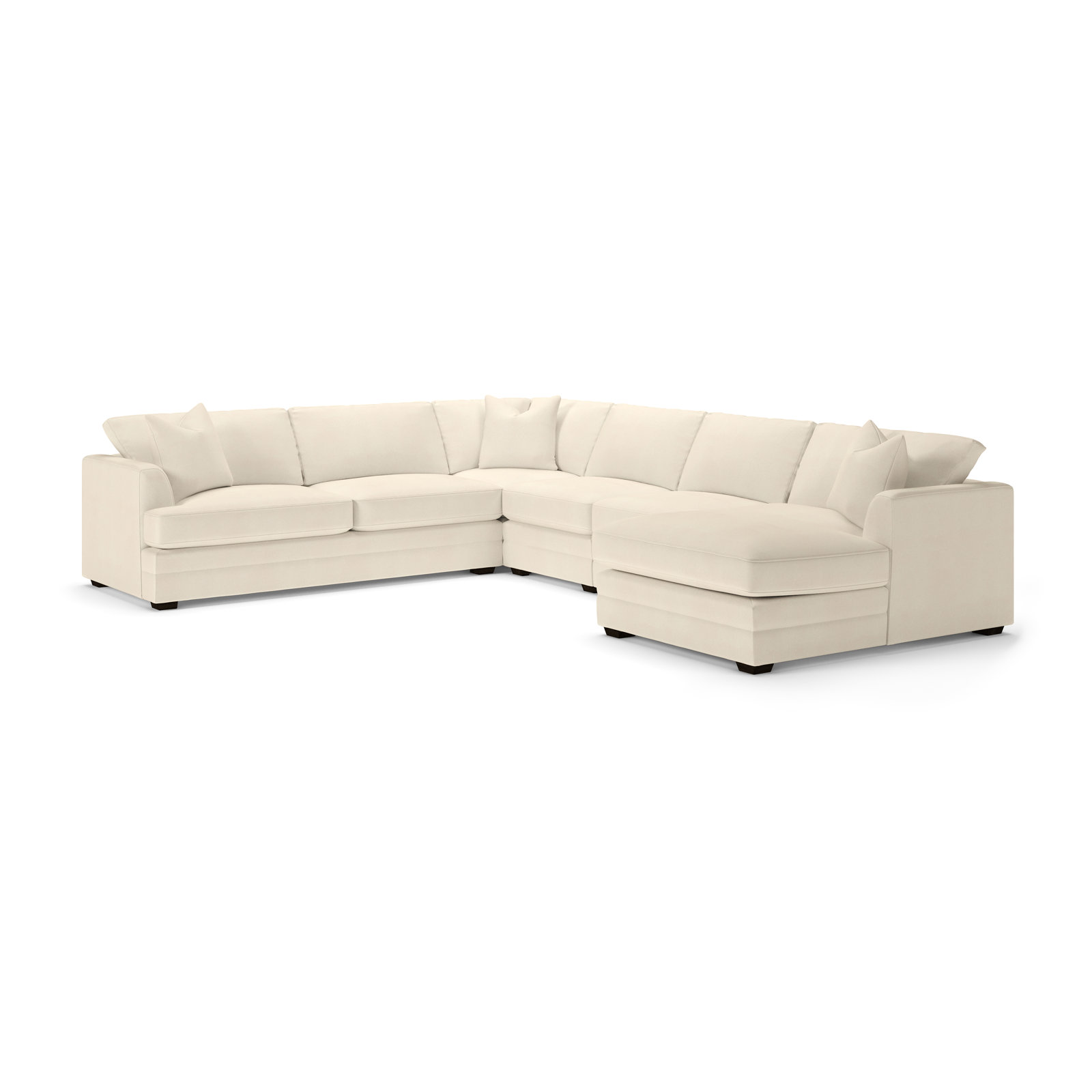 Edan U-Sectional, Bayou Natural Canvas, Right Hand Facing