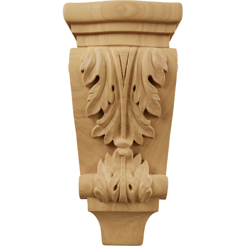 Petit corbeau en bois pilant Acanthus l 4 3/4 po x P 1 3/4 po x H 10 po (paquet de 2), Cerisier
