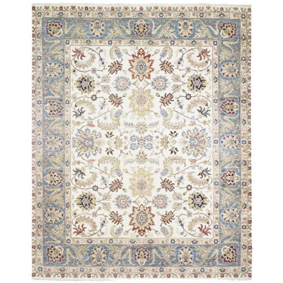 Oriental Area Rug in Beige/Wine/Light Blue