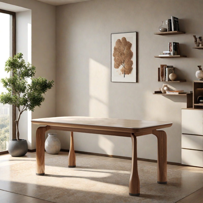 Une table de salle à manger moderne, luxueuse et simple, H 29,52 po x L 55,11 po x l 29,52 po