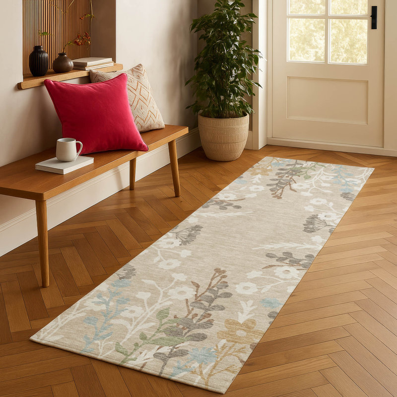 Machine Washable Indoor/Outdoor Chantille ACN2334 Floral Rug, Runner 2'3" x 7'6"