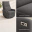 Fauteuil inclinable à bascule pivotant 270 degrés pour petits espaces, fauteuil rembourré en velours gris foncé
