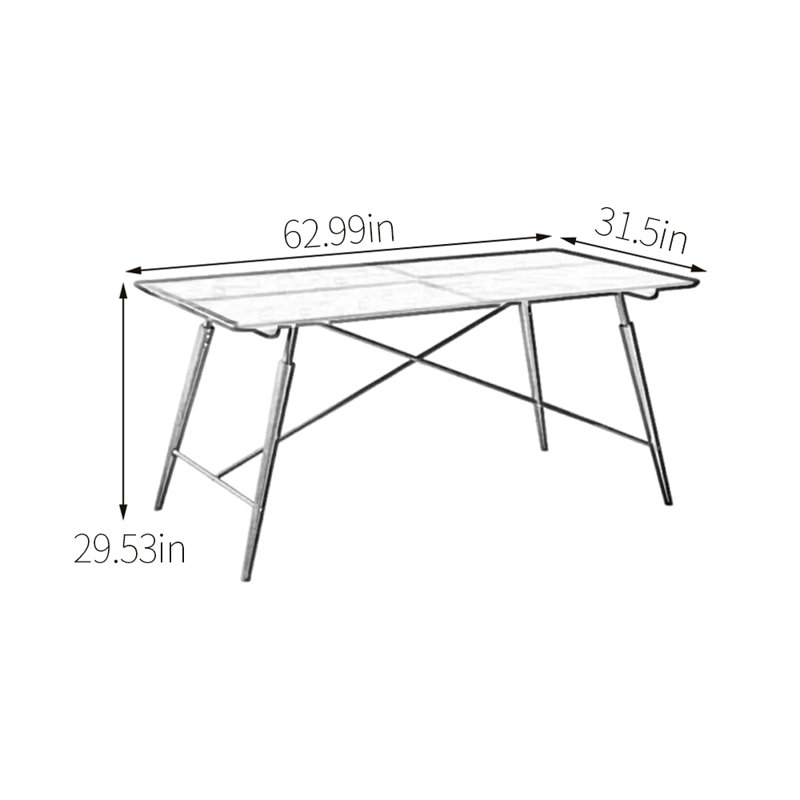 Solid wood stable dining table, 29.53"H x 62.99"L x 31.5"W