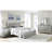 Silver Grey Modern Queen Bed Featuring Detail, Bun Feet, Padded Headboard, Low Profile , Solid Wood And Main Material, Upholstery, Support Slats Box Spring Requirement In Style With Construction,