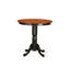Ensemble de table de salle à manger 5 pièces à hauteur de comptoir comprenant une table de cuisine ronde avec piédestal et 4 chaises de salle à manger, noir et cerise-217726954