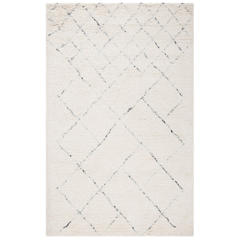 Powell Hand Tufted Wool Geometric Rug, Rectangle 5' x 8'