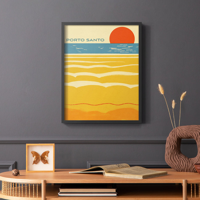 «Summer Abroad I», reproduction encadrée - bois massif, Noir, H 14 po x l 11 po