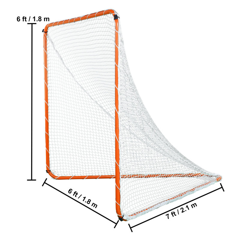 But de crosse portatif 6 pi x 6 pi avec structure en acier robuste, filet traité contre les rayons UV et sac de transport pour l'entraînement dans la cour