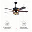 Ventilateur de plafond 52 po de style Tiffany avec lumière, moteur réversible à 5 pales, télécommande, ventilateur de lustre en verre coloré pour le salon, la chambre à coucher