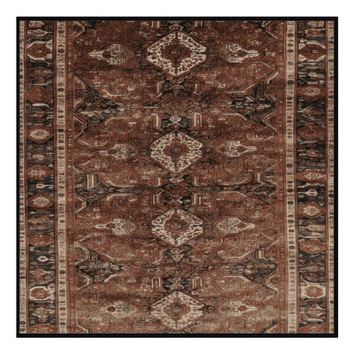 Tapis brun turc lavable à la machine