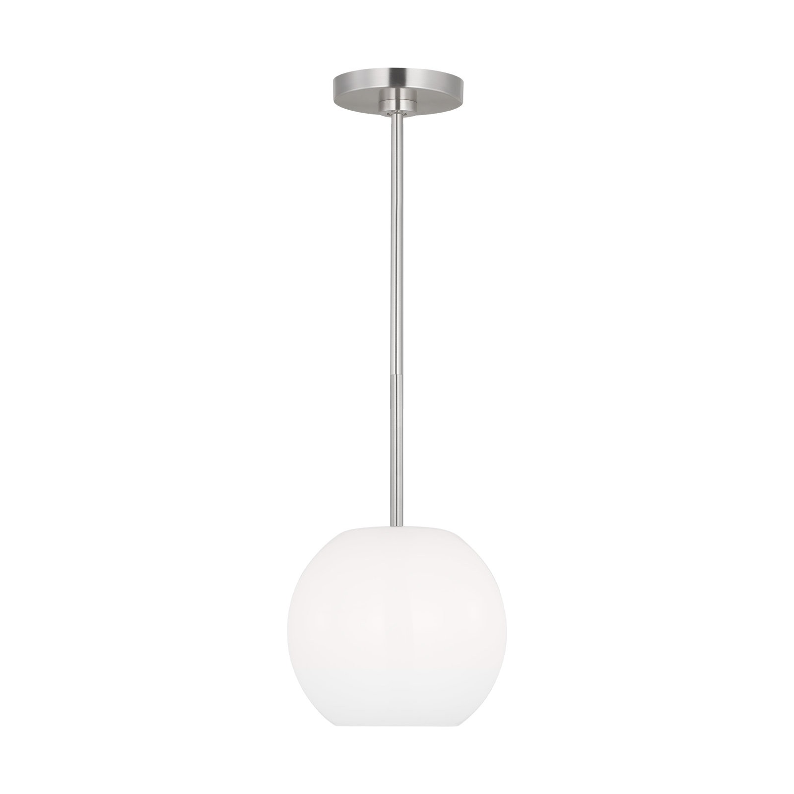 Frans Single Light Glass Dimmable Pendant, Brushed Steel, Yes