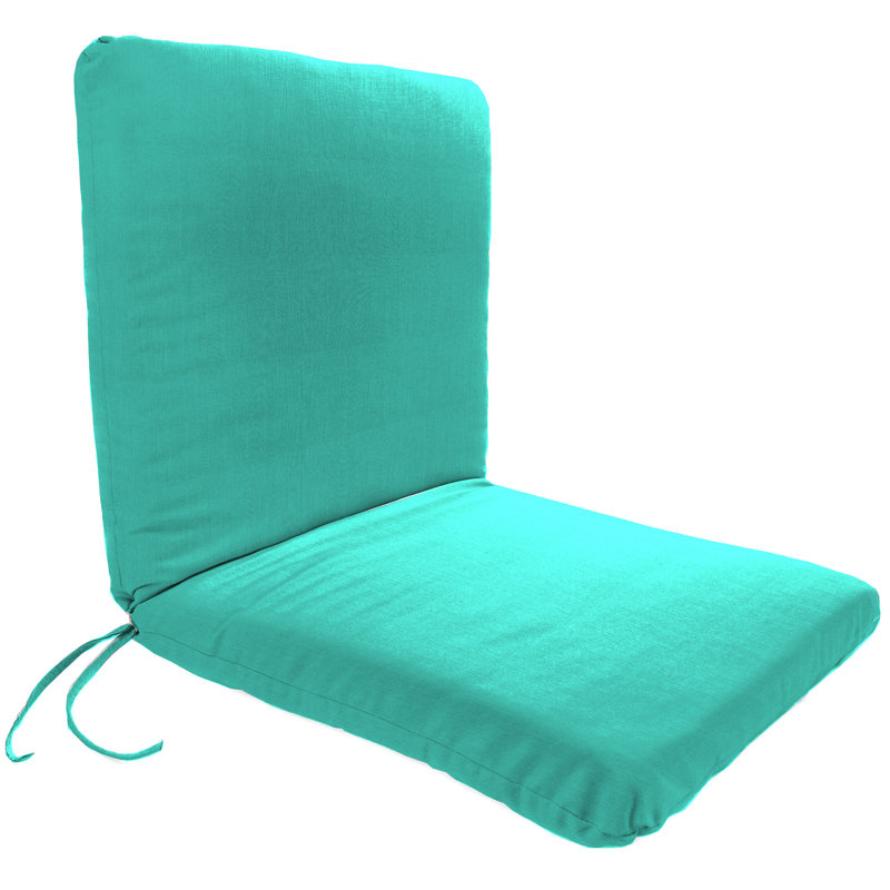Outdoor Chair Cushion with Ties, Blue Turquoise