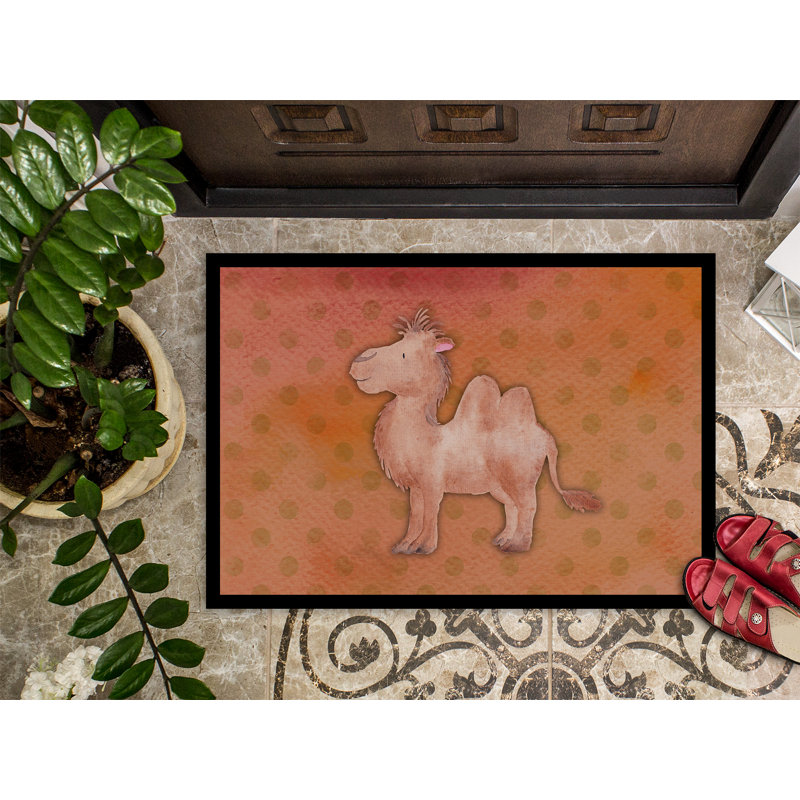 Rogan Non-Slip Polka Dots Outdoor Doormat, 0.25" H x 27" W x 18" D