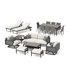 Ensemble de patio complet en rotin 18 pièces avec housses de coussin Sunbrella Layden