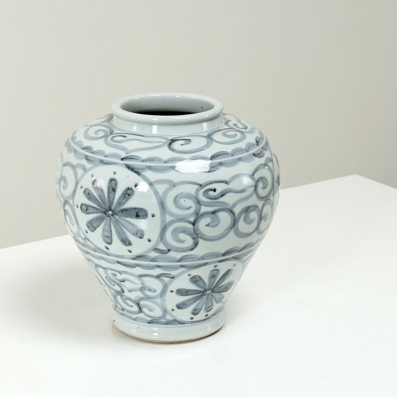 Approx. 14.6 Inches Subtle Blue and White Vase (7" Opening)