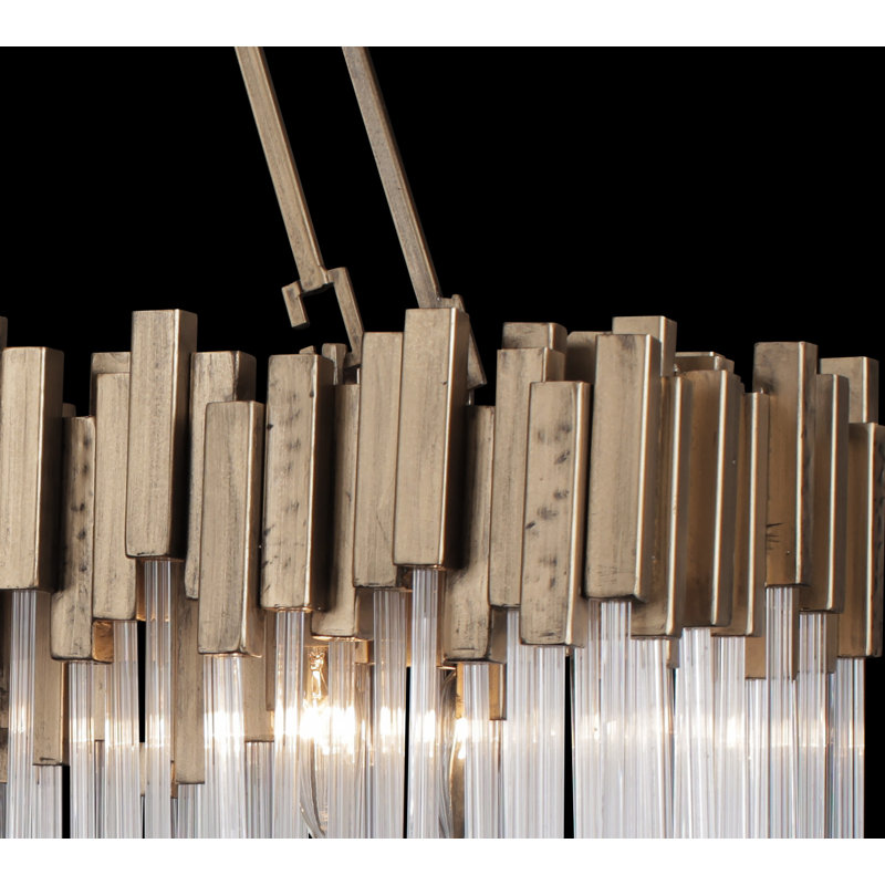 Matrix Linear Pendant - 13"D x 48.25"W x 31.5"H - Havana Gold, Havana Gold, 8 Lights