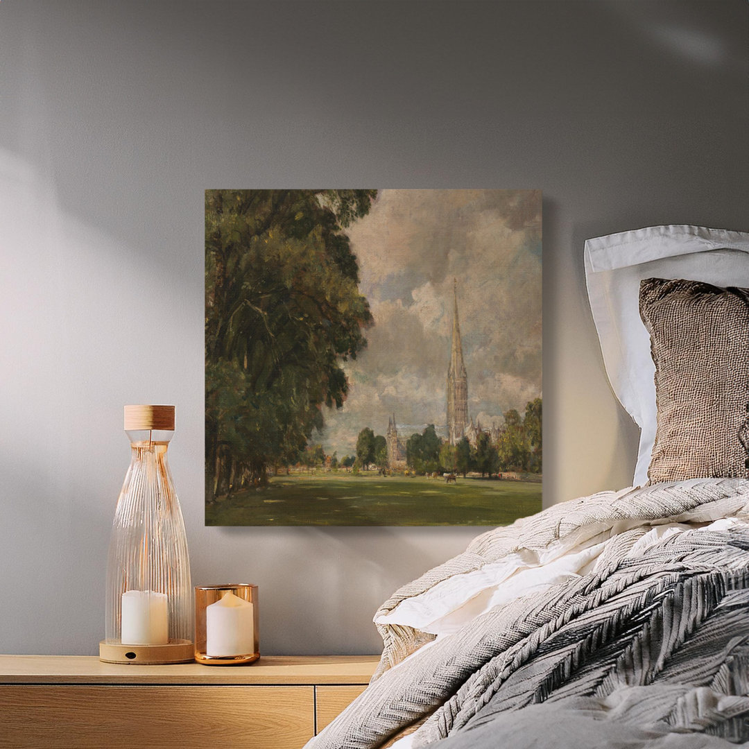 Salisbury Cathedral Canvas Wall Art, Impressionist Landscape Print, Gallery Wrapped, Ready to Hang, Archival Inks, Modern decor, Statement
