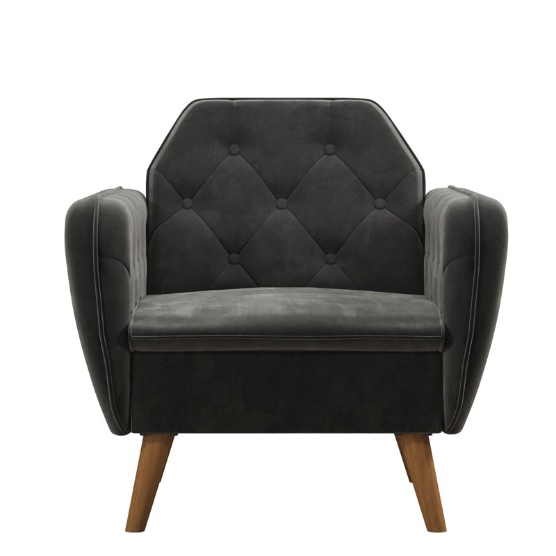 Velvet Armchair, Grey