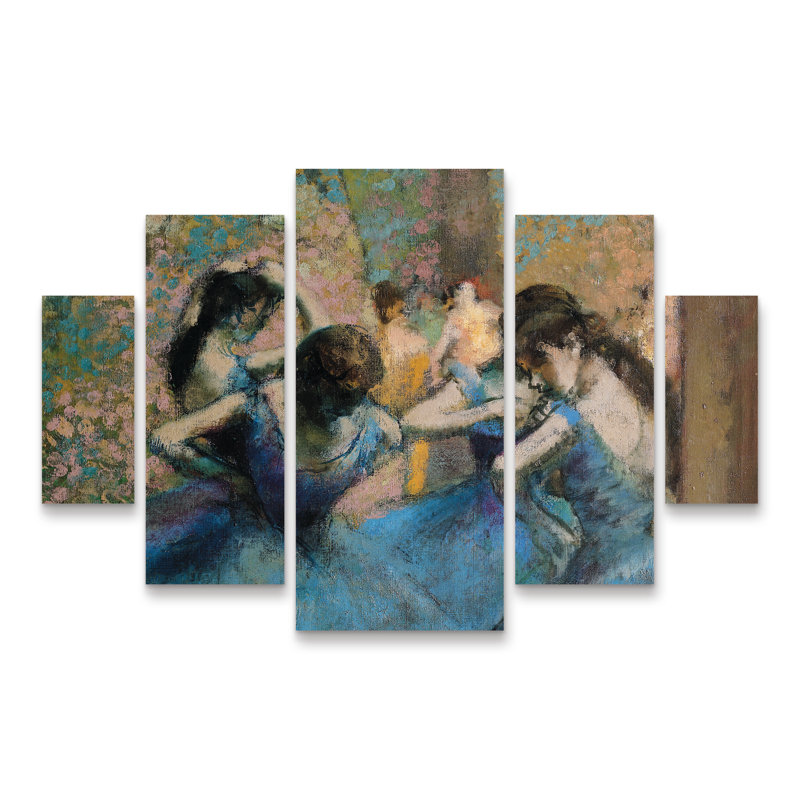 Edgar Degas «Dancers In Blue 1890», ensemble de multiples panneaux d'art à losanges