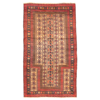 Tapis brun clair Teimani 2 pi 9 po x 5 pi 0 po