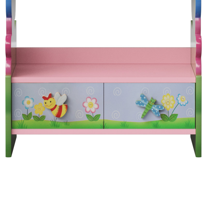 Magic Garden Kids' Multicolor Wooden Bookshelf with Storage Drawers