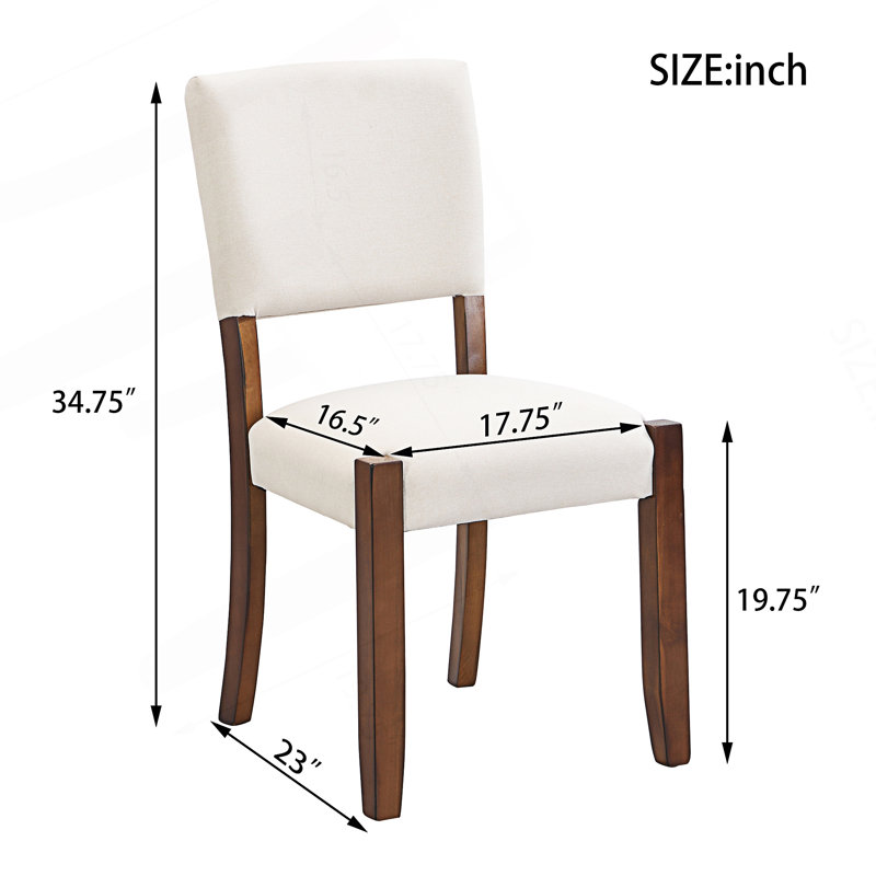 Ensemble de 4 chaises de salle à manger rembourrées, chaises d'appoint modernes et confortables, Beige